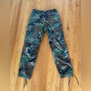Woodland Camo BDU Cargo Field Pants Official US Army Size Small Vintage 1987
